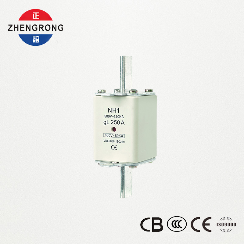 ฟิวส์ลิงค์ที่ผ่านการรับรอง CE และ IEC NH1 500V 250A ความสามารถในการทำลายสูง